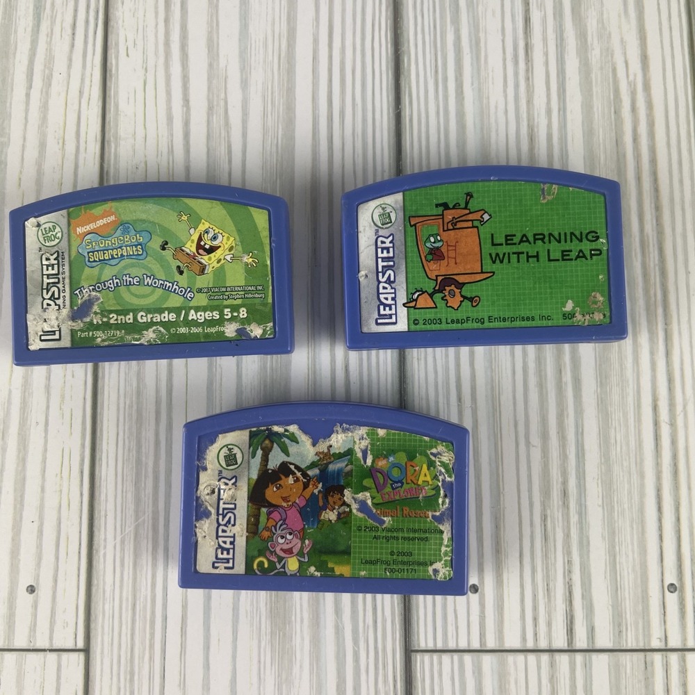 Leapfrog Leapster‎ Lot of 3 Assorted Learning Game Cartridges Untested